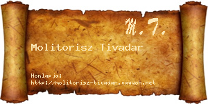 Molitorisz Tivadar névjegykártya